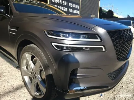 부산해운대랩핑 제네시스 GV80 3M 사틴다크그레이 전체랩핑 무광PPF까지 / 부산 해운대구