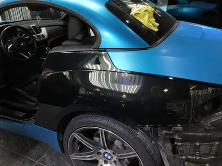 BMW Z4 랩핑보수 뒷범퍼/뒤휀다 부분랩핑 [3M 사틴오션심머] / 서울 서대문