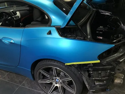 BMW Z4 랩핑보수 뒷범퍼/뒤휀다 부분랩핑 [3M 사틴오션심머] / 서울 서대문