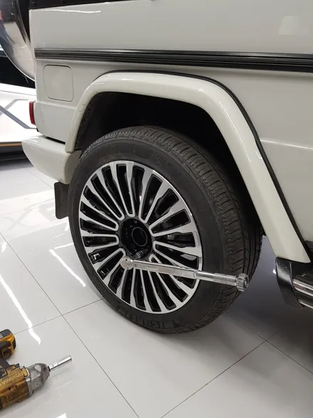 원조[부산휠복원][부산휠수리]G63Amg  G바겐 22인치 만소리휠 다야컷팅 재생하기! / 부산 기장군
