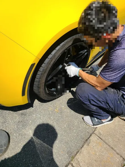 원조[부산휠복원] 콜벳 휠 옵셋 가공 작업하기! / 부산 기장군