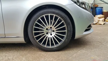 벤츠s350d 순정실버 주차 스크래치 수정겸 블랙 다야컷팅 / 부산 기장군