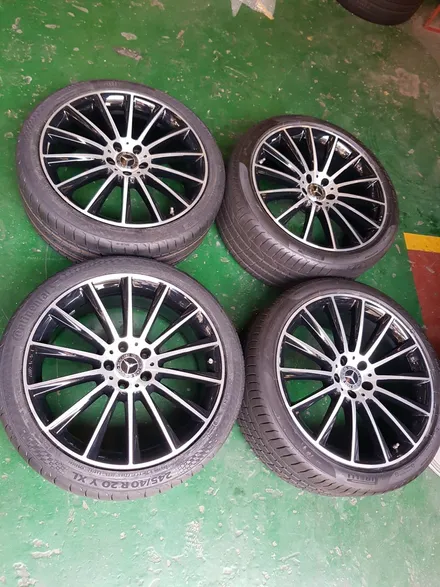 원조[부산휠복원][부산휠수리][부산중고휠] 벤츠S350 20인치 마차휠 대략난감 휠수리/휠복원/다야컷팅 재생하기 / 부산 기장군