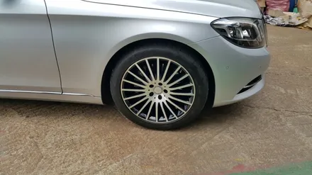 벤츠s350d 순정실버 주차 스크래치 수정겸 블랙 다야컷팅 / 부산 기장군