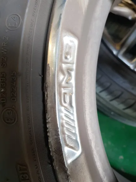 원조[부산휠복원][부산휠수리]벤츠E350amg 19인치 정품휠 휠수리/휠복원/다야컷팅 재생하기! / 부산 기장군