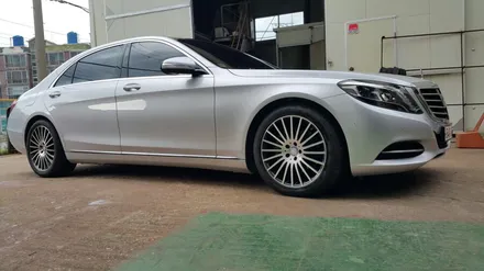벤츠s350d 순정실버 주차 스크래치 수정겸 블랙 다야컷팅 / 부산 기장군