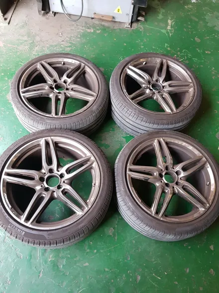 원조[부산휠복원][부산휠수리]벤츠E350amg 19인치 정품휠 휠수리/휠복원/다야컷팅 재생하기! / 부산 기장군