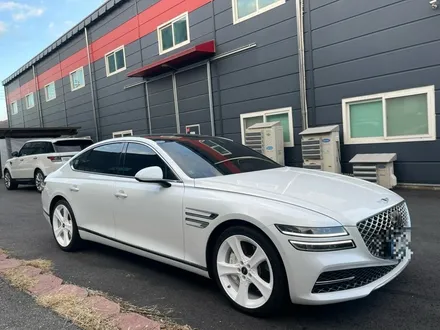 제네시스 G80 퓨어화이트 휠도색