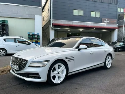 제네시스 G80 퓨어화이트 휠도색