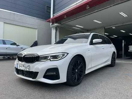 BMW 3시리즈 투어링 유광블랙 휠도색 작업.