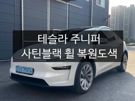 천안 테슬라 주니퍼 사틴블랙 휠 분체도장 내 돈 내산