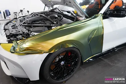 BMW M4 랩핑 에이버리 컬러플로우사틴프레쉬스프링 시공 / 수원,광교,동탄