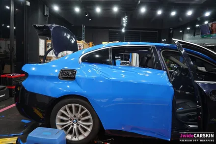 수원랩핑 BMW520d 에이버리 유광인텐스블루 전체랩핑 / 수원,광교,동탄