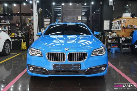 수원랩핑 BMW520d 에이버리 유광인텐스블루 전체랩핑 / 수원,광교,동탄