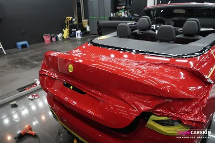 수원자동차랩핑 BMW420i 컨버터블 카마인레드 전체랩핑 / 경기 수원 영통