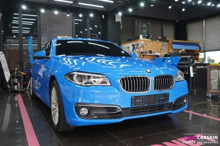 수원랩핑 BMW520d 에이버리 유광인텐스블루 전체랩핑 / 수원,광교,동탄