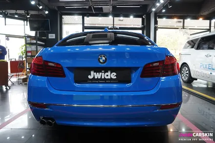 수원랩핑 BMW520d 에이버리 유광인텐스블루 전체랩핑 / 수원,광교,동탄