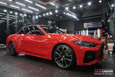 수원자동차랩핑 BMW420i 컨버터블 카마인레드 전체랩핑 / 경기 수원 영통