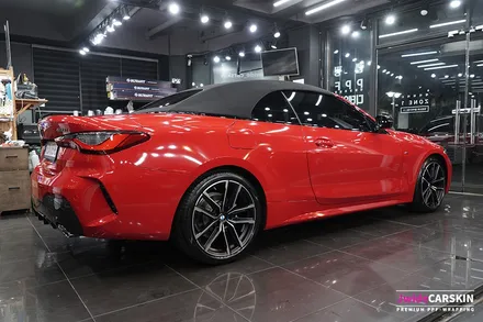 수원자동차랩핑 BMW420i 컨버터블 카마인레드 전체랩핑 / 경기 수원 영통