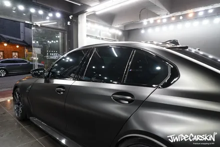 신형 BMW M3 전면유리 보호필름, 블랙 하이그로시 필러 스크래치 PPF작업은 바로 이곳, 분당PPF 시공 / 경기 수원 영통