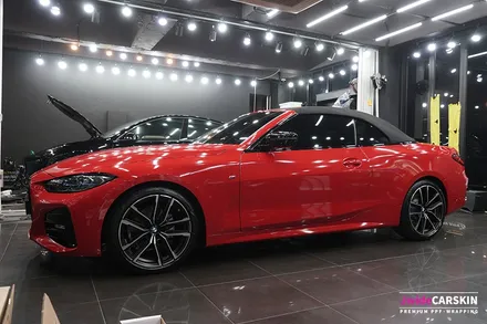 수원자동차랩핑 BMW420i 컨버터블 카마인레드 전체랩핑 / 경기 수원 영통