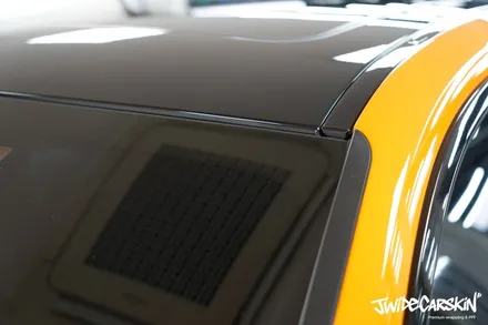 BMW i4 M50 전체랩핑 시공, 오렌지 컬러의 존재감은 그대로 광교랩핑전문업체 제이와이드 / 경기 수원 영통