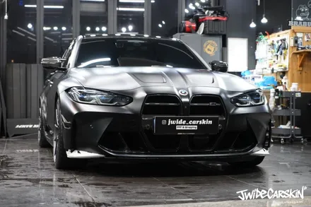 영통랩핑, BMW 신형 M3 사틴블랙 3M 전체랩핑 시공 후기 / 경기 수원 영통