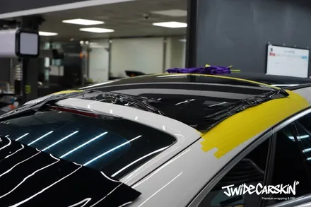 수원랩핑 벤츠 GLE53 AMG 루프스킨 사이드미러 크롬죽이기 부분랩핑 / 경기 수원