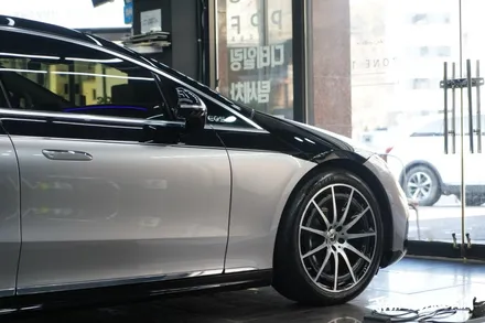 광교랩핑 전문업체 제이와이드, 벤츠 EQS450+ 오토벨벳 GT 실버 듀오톤 랩핑 시공기 / 경기 수원 영통