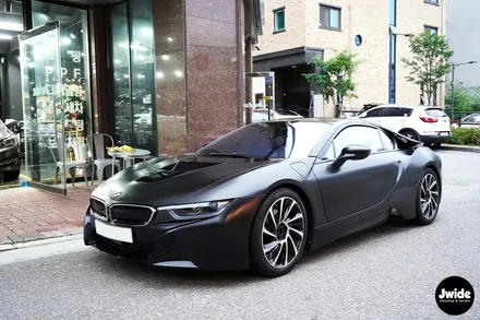 수원랩핑, 광교랩핑, BMW i8 사틴블랙 전체랩핑은 수원랩핑잘하는집 제이와이드로~ / 경기 수원 영통