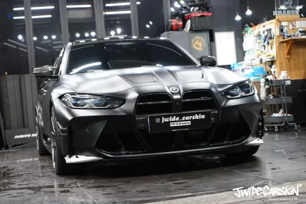 영통랩핑, BMW 신형 M3 사틴블랙 3M 전체랩핑 시공 후기 / 경기 수원 영통