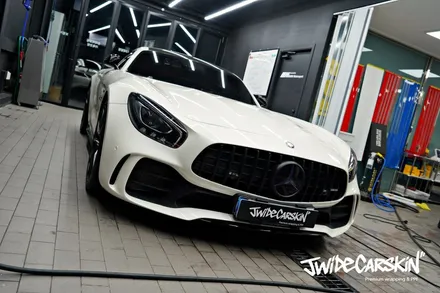 수원랩핑 벤츠 AMG GT 순정 스포일러 위 부분 데칼 작업 / 경기 수원