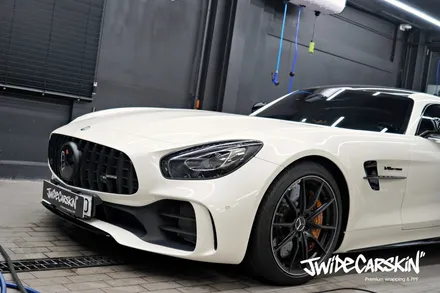 수원랩핑 벤츠 AMG GT 순정 스포일러 위 부분 데칼 작업 / 경기 수원