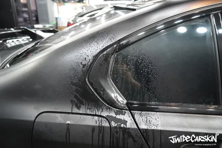 신형 BMW M3 전면유리 보호필름, 블랙 하이그로시 필러 스크래치 PPF작업은 바로 이곳, 분당PPF 시공 / 경기 수원 영통
