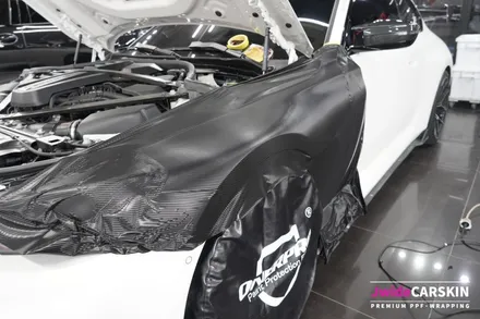 광교 랩핑 전문업체 제이와이드 - BMW G87 M2 프론트 휀다 무광 카본 랩핑 시공 후기 / 경기 수원 영통