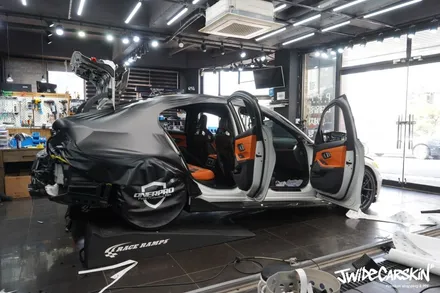 영통랩핑, BMW 신형 M3 사틴블랙 3M 전체랩핑 시공 후기 / 경기 수원 영통