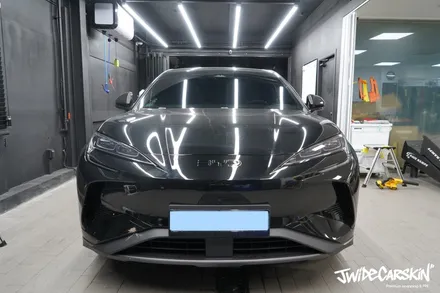 영통랩핑업체에서 진행한 BYD 씨라이언7 엠블럼 블랙 랩핑 시공 후기, 디테일까지 완성도 높게 / 경기 수원 영통