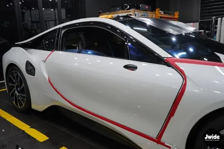 수원랩핑, 광교랩핑, BMW i8 사틴블랙 전체랩핑은 수원랩핑잘하는집 제이와이드로~ / 경기 수원 영통