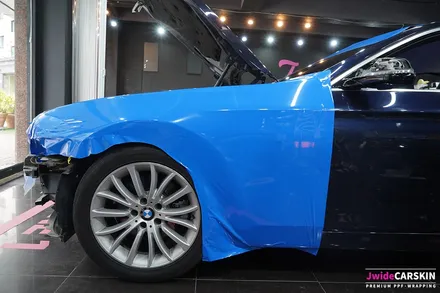 수원랩핑 BMW520d 에이버리 유광인텐스블루 전체랩핑 / 수원,광교,동탄