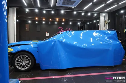 수원랩핑 BMW520d 에이버리 유광인텐스블루 전체랩핑 / 수원,광교,동탄