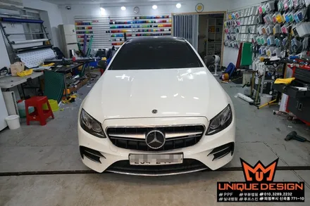 (의정부) 벤츠E클래스 쿠페 루프스킨 + 실내랩핑 시공기, 3M 리얼카본 필름 / 의정부 신곡동