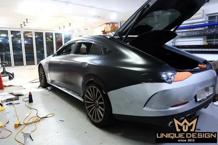 (의정부) 벤츠 GT43 AMG 전체 풀 랩핑, 사틴블랙, 유니크디자인 / 의정부 신곡동