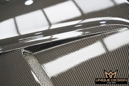[의정부랩핑] 제네시스 G70 5구 튜닝 본넷, 무도장 상태에서 유광 카본 랩핑으로 완벽 변신 / 의정부 신곡동