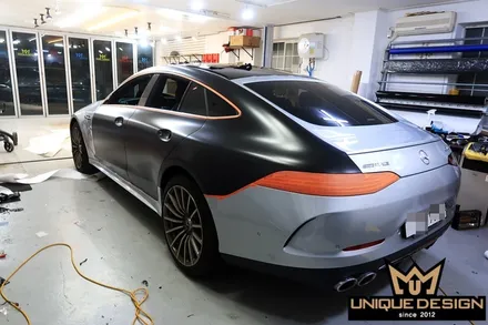 (의정부) 벤츠 GT43 AMG 전체 풀 랩핑, 사틴블랙, 유니크디자인 / 의정부 신곡동