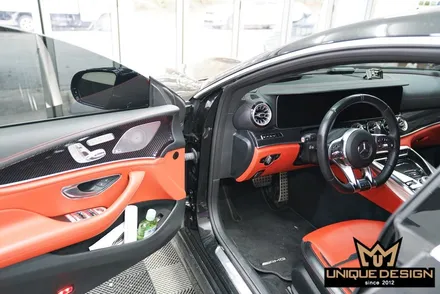 벤츠 실내랩핑, GT43AMG 유광카본 랩핑 / 의정부 신곡동