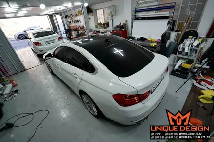 의정부 루프스킨 유니크디자인에서 책임져 드립니다. bmw4시리즈 그란쿠페 루프스킨 시공기. / 의정부 신곡동