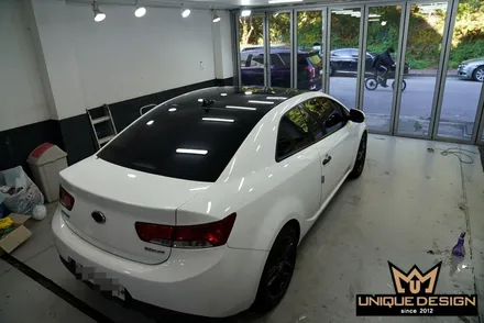 (의정부) 포르테쿱 루프스킨 제거 및 재시공. 3M2080 GLOSS BLACK / 의정부 신곡동