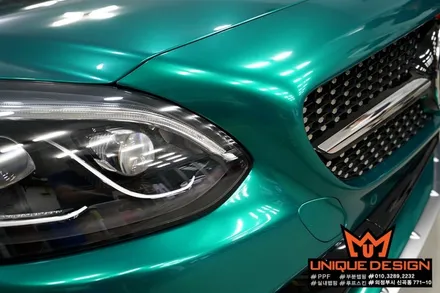 SLC43AMG 풀랩핑 시공기, 의정부 랩핑, 의정부 카스킨, 유니크디자인, 에이버리슈프림다크그린펄 / 의정부 신곡동