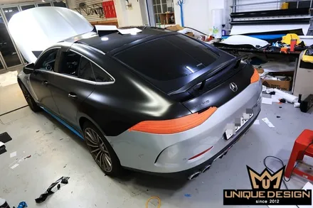 (의정부) 벤츠 GT43 AMG 전체 풀 랩핑, 사틴블랙, 유니크디자인 / 의정부 신곡동