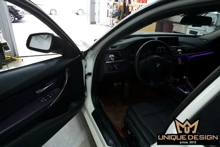 BMW F30 3시리즈 실내랩핑, 블랙브러쉬, 의정부 랩핑, 카스킨, 유니크디자인 / 의정부 신곡동